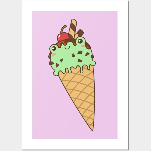 Mint & Choco Frog Ice Cream Wall Art by ElectricFangs